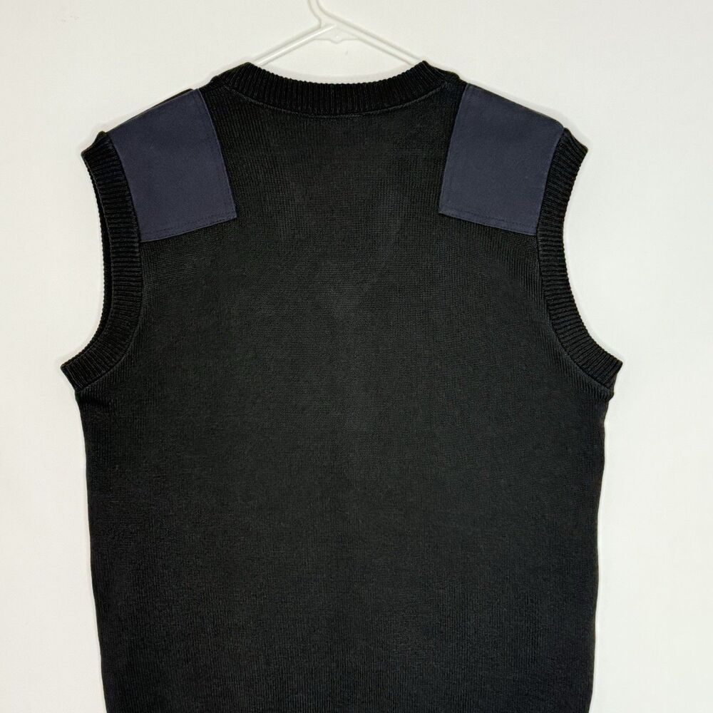 Sweater Vest Uniform Black With Blue Knit Size L VF Imagewear - Picture 3 of 10